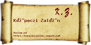 Köpeczi Zalán névjegykártya